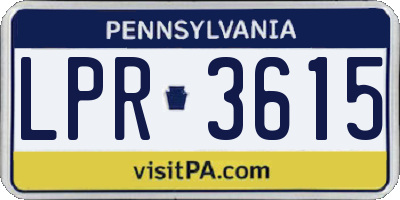 PA license plate LPR3615
