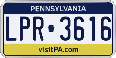 PA license plate LPR3616