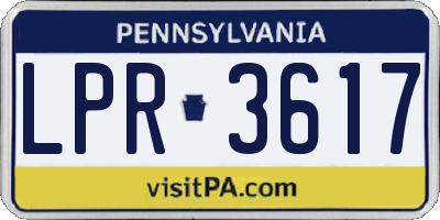 PA license plate LPR3617