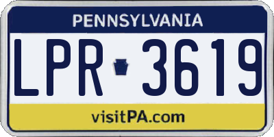 PA license plate LPR3619