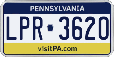 PA license plate LPR3620