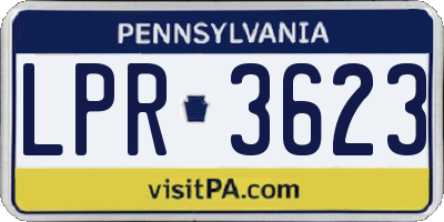 PA license plate LPR3623