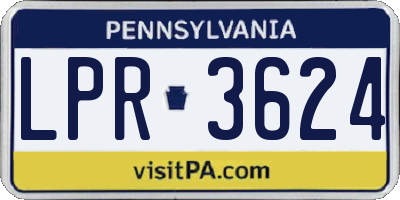 PA license plate LPR3624