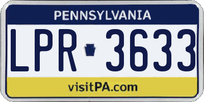 PA license plate LPR3633