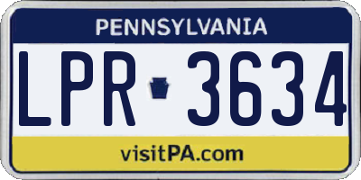 PA license plate LPR3634