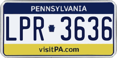 PA license plate LPR3636
