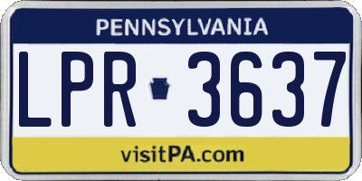 PA license plate LPR3637