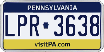 PA license plate LPR3638
