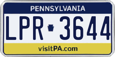 PA license plate LPR3644