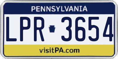 PA license plate LPR3654