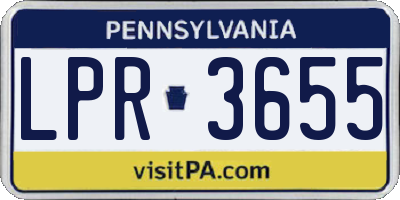 PA license plate LPR3655