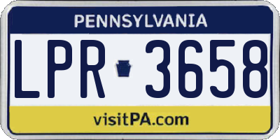 PA license plate LPR3658