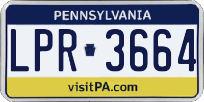 PA license plate LPR3664