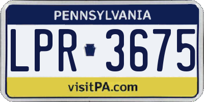PA license plate LPR3675