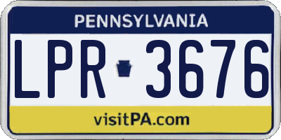PA license plate LPR3676