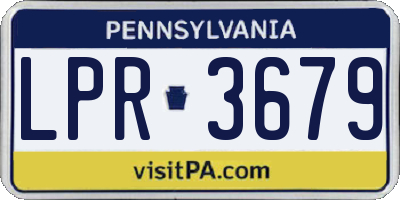 PA license plate LPR3679