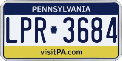 PA license plate LPR3684