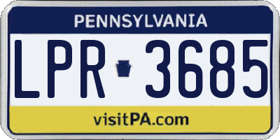 PA license plate LPR3685