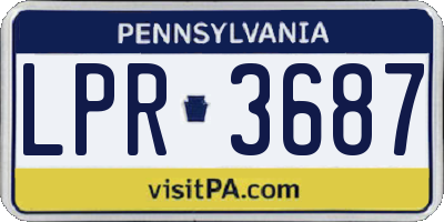 PA license plate LPR3687