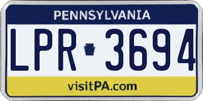 PA license plate LPR3694