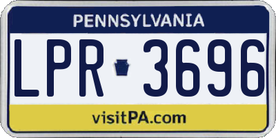 PA license plate LPR3696