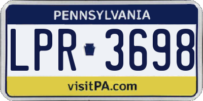 PA license plate LPR3698