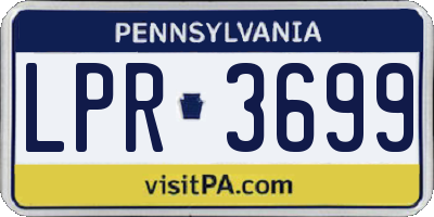 PA license plate LPR3699