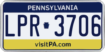 PA license plate LPR3706