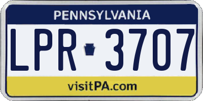 PA license plate LPR3707