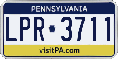 PA license plate LPR3711