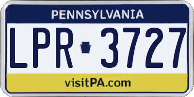 PA license plate LPR3727