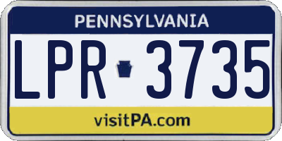 PA license plate LPR3735
