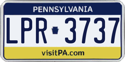 PA license plate LPR3737