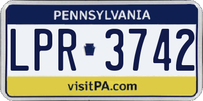 PA license plate LPR3742
