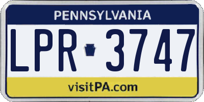 PA license plate LPR3747