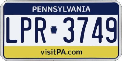 PA license plate LPR3749