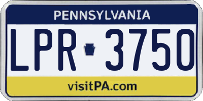 PA license plate LPR3750
