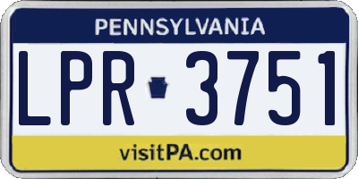 PA license plate LPR3751