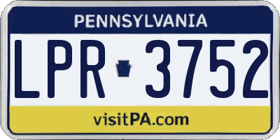 PA license plate LPR3752
