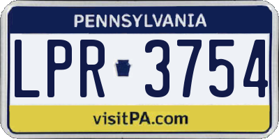 PA license plate LPR3754