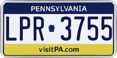 PA license plate LPR3755