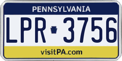 PA license plate LPR3756