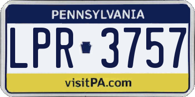 PA license plate LPR3757