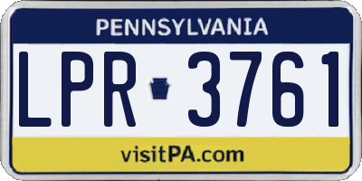 PA license plate LPR3761