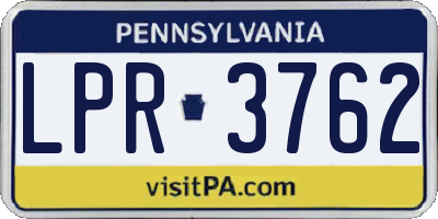 PA license plate LPR3762