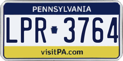 PA license plate LPR3764
