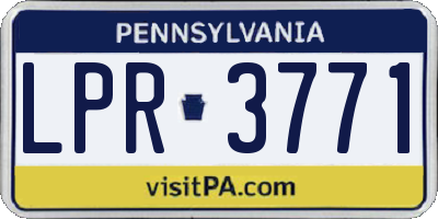 PA license plate LPR3771
