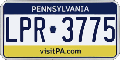 PA license plate LPR3775