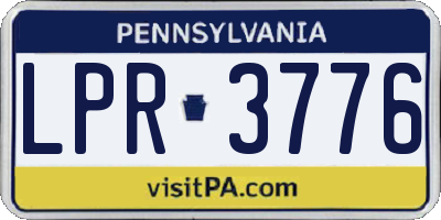 PA license plate LPR3776
