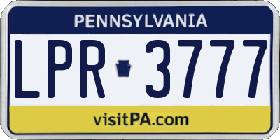 PA license plate LPR3777